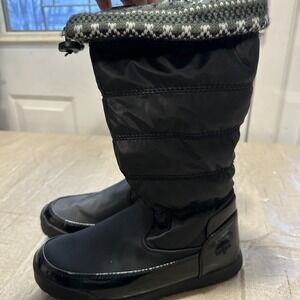 Totes Shoes Womens 7M Caroline 2  Black Snow Boots Mid Calf Waterproof